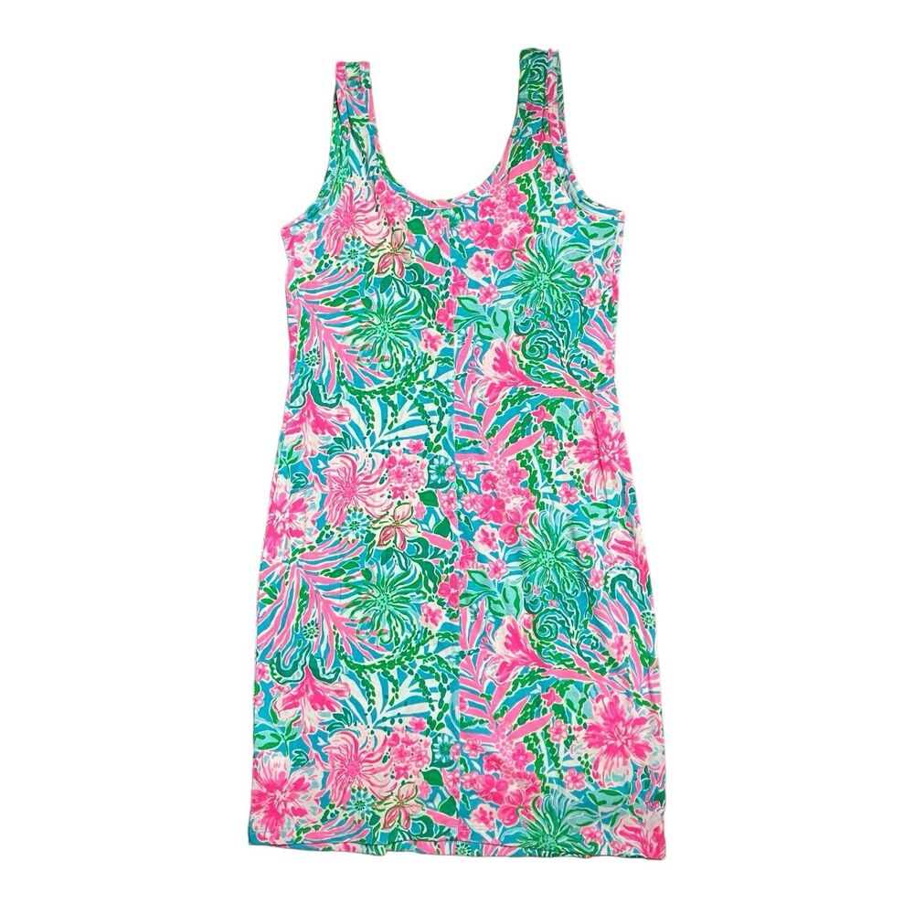 Lilly Pulitzer Newberri Tank Dress Womens XXS Amalfi Blue Tropical Floral Resort - Picture 8 of 10